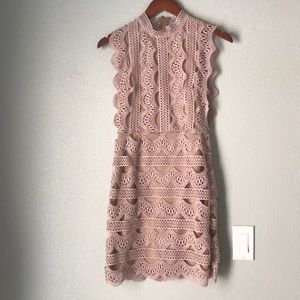 She and Sky Lace Dress in Blush Pink